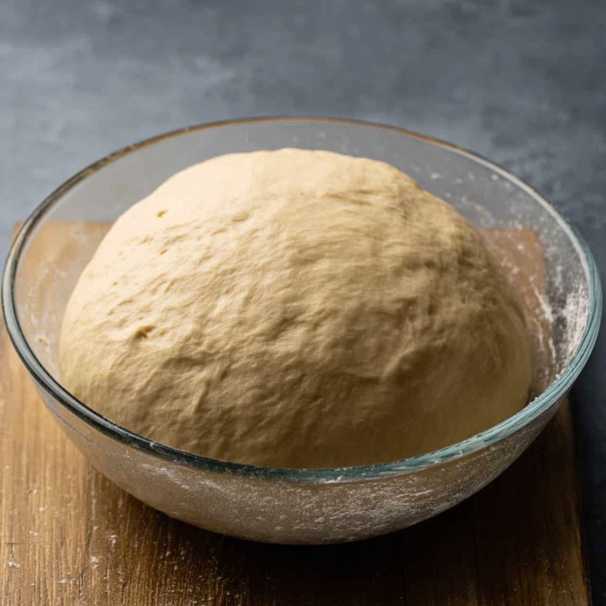 Easy Turkish Simit Recipe 10 A bowl of risen dough, ready for shaping.