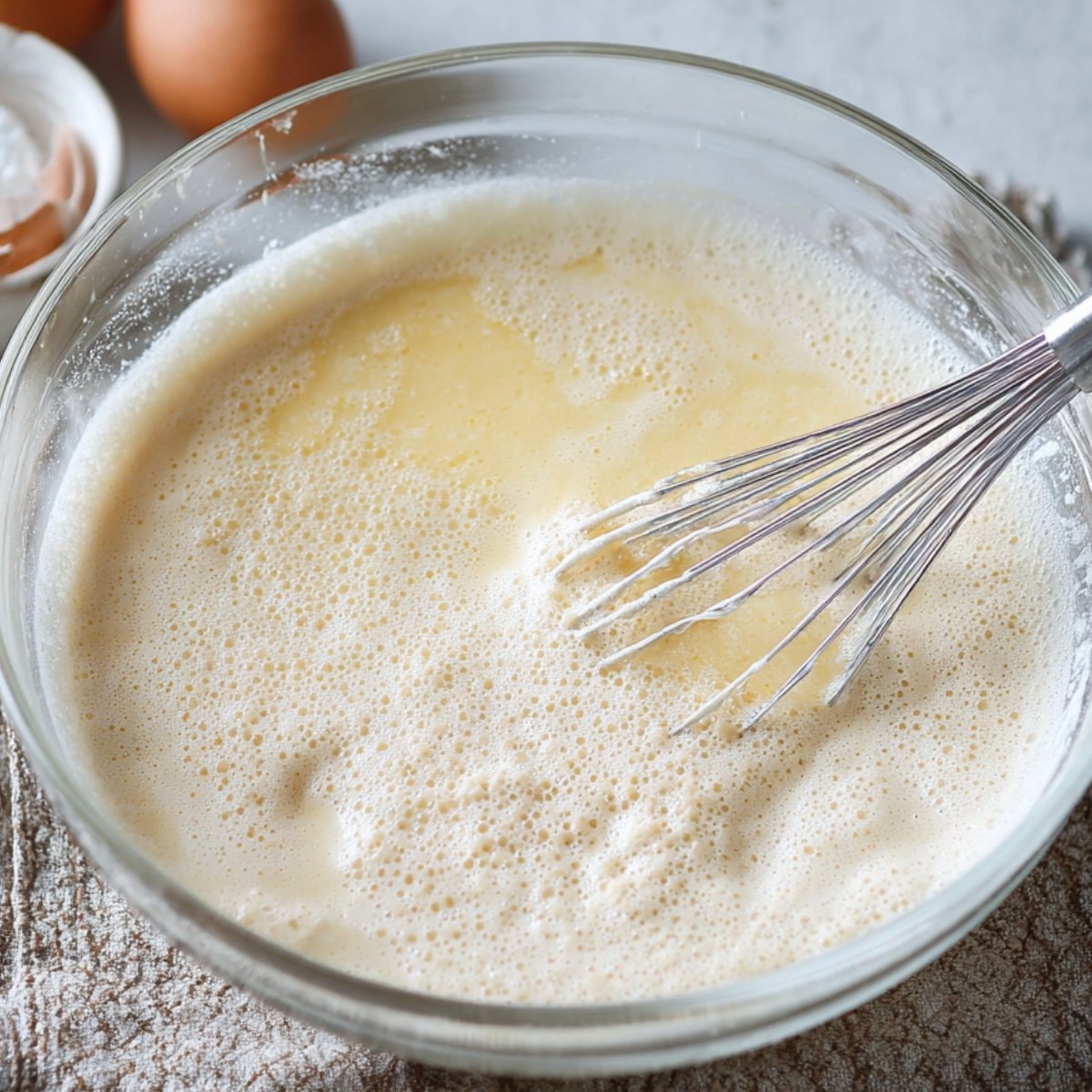 Easy Fudgy Brownie Cookies Recipe 11 Whisking wet ingredients in a glass bowl.