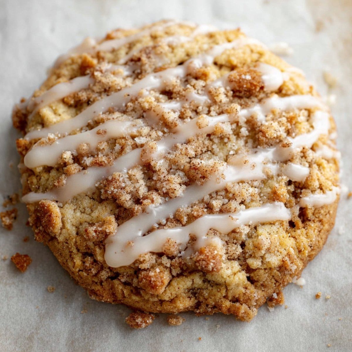 Baked Coffee Cake Cookies with streusel and glaze