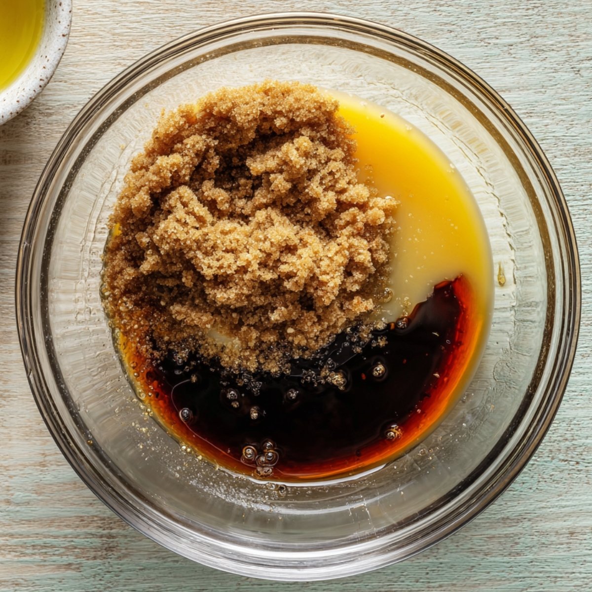 Easy Carrot Cake Bars Recipe 10 Brown sugar and melted butter in a bowl