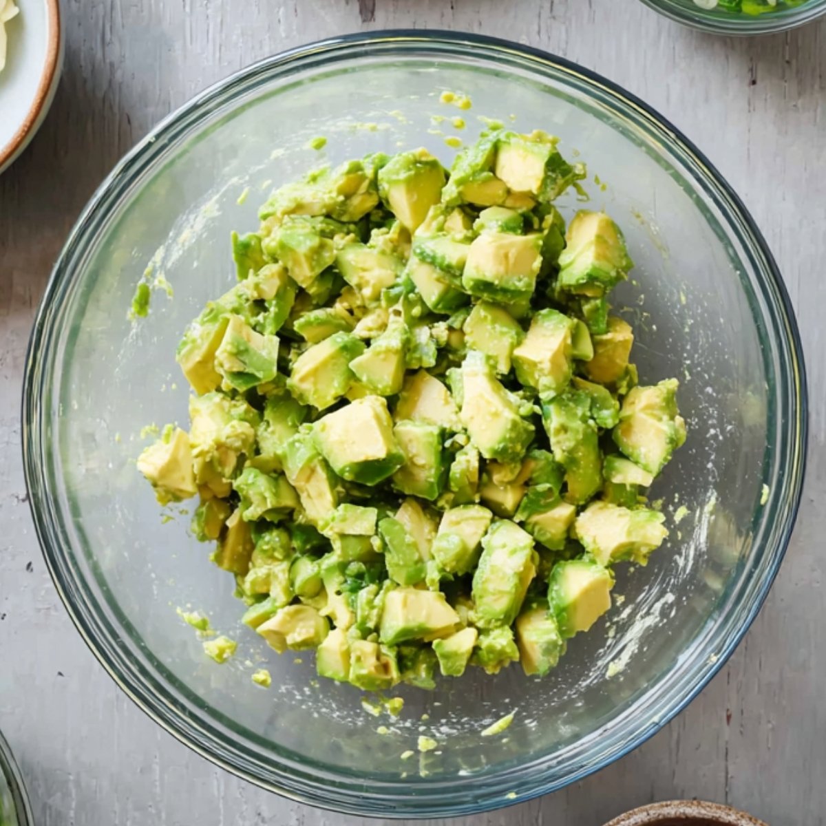 Easy Avocado Egg Salad with Greek Yogurt 10 Bowl of diced avocado
